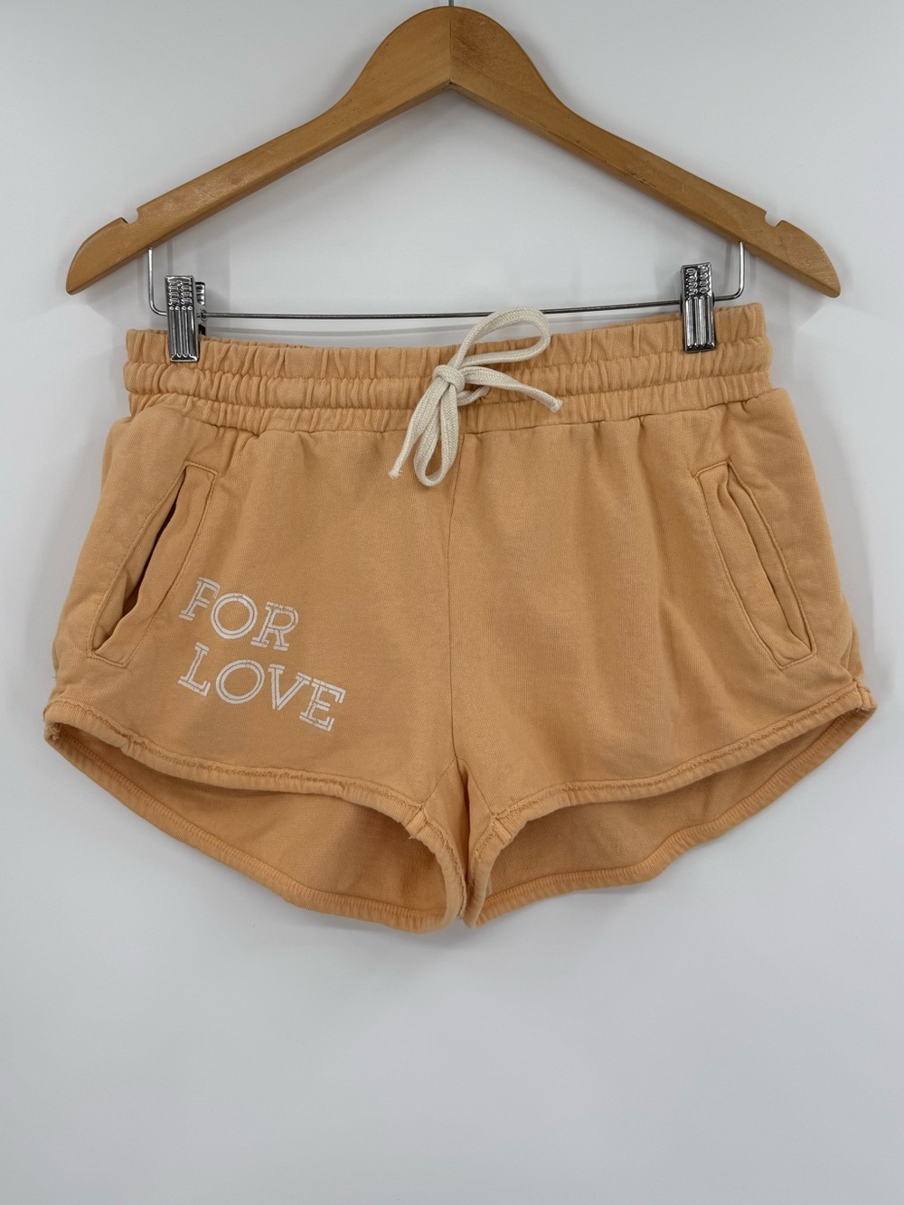 Anthropologie Daily Practice For Love Graphic Sweat Shorts | Peach | XS